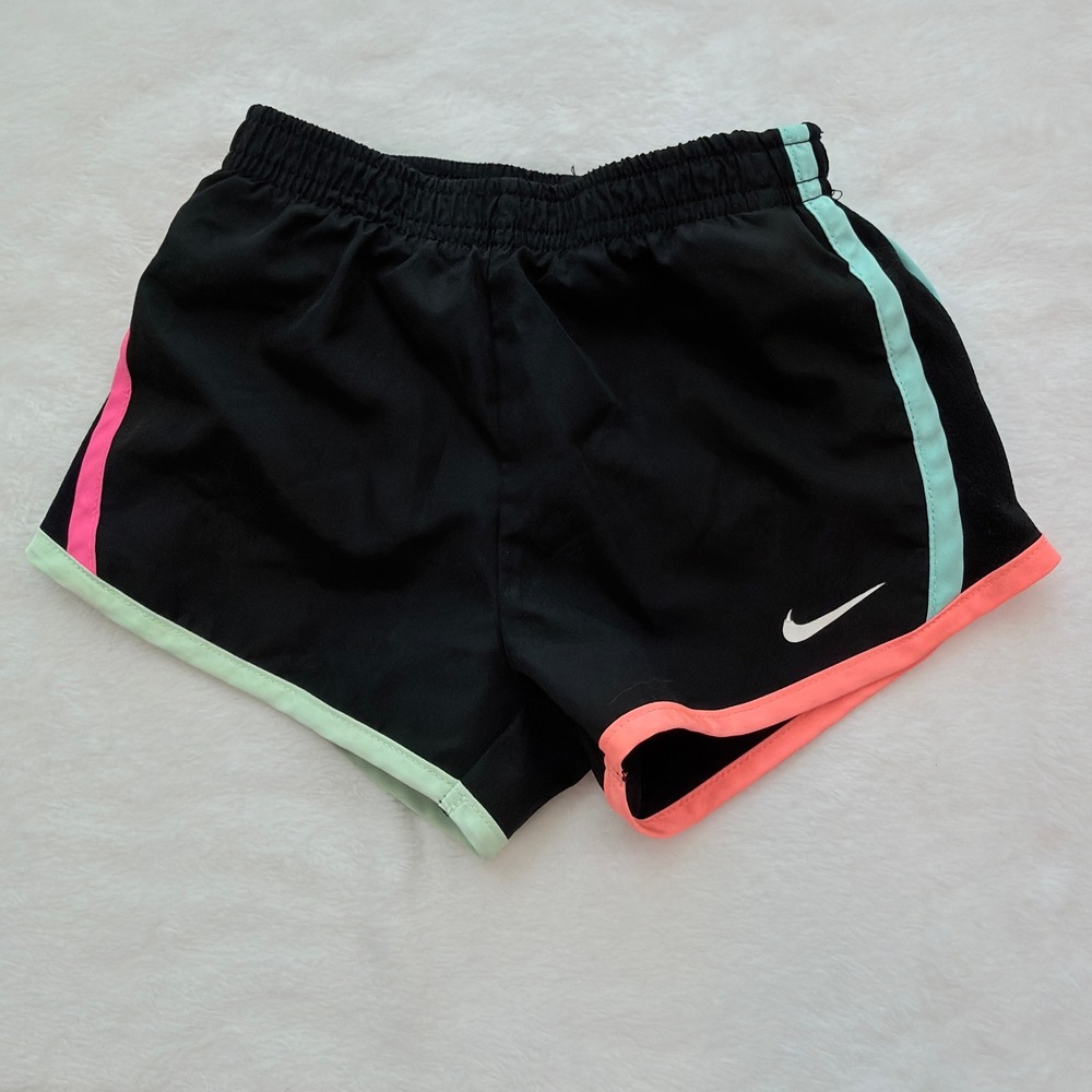Nike Dri-FIT Running Shorts Toddler Girls 3T Black Pink Mint Excellent Active